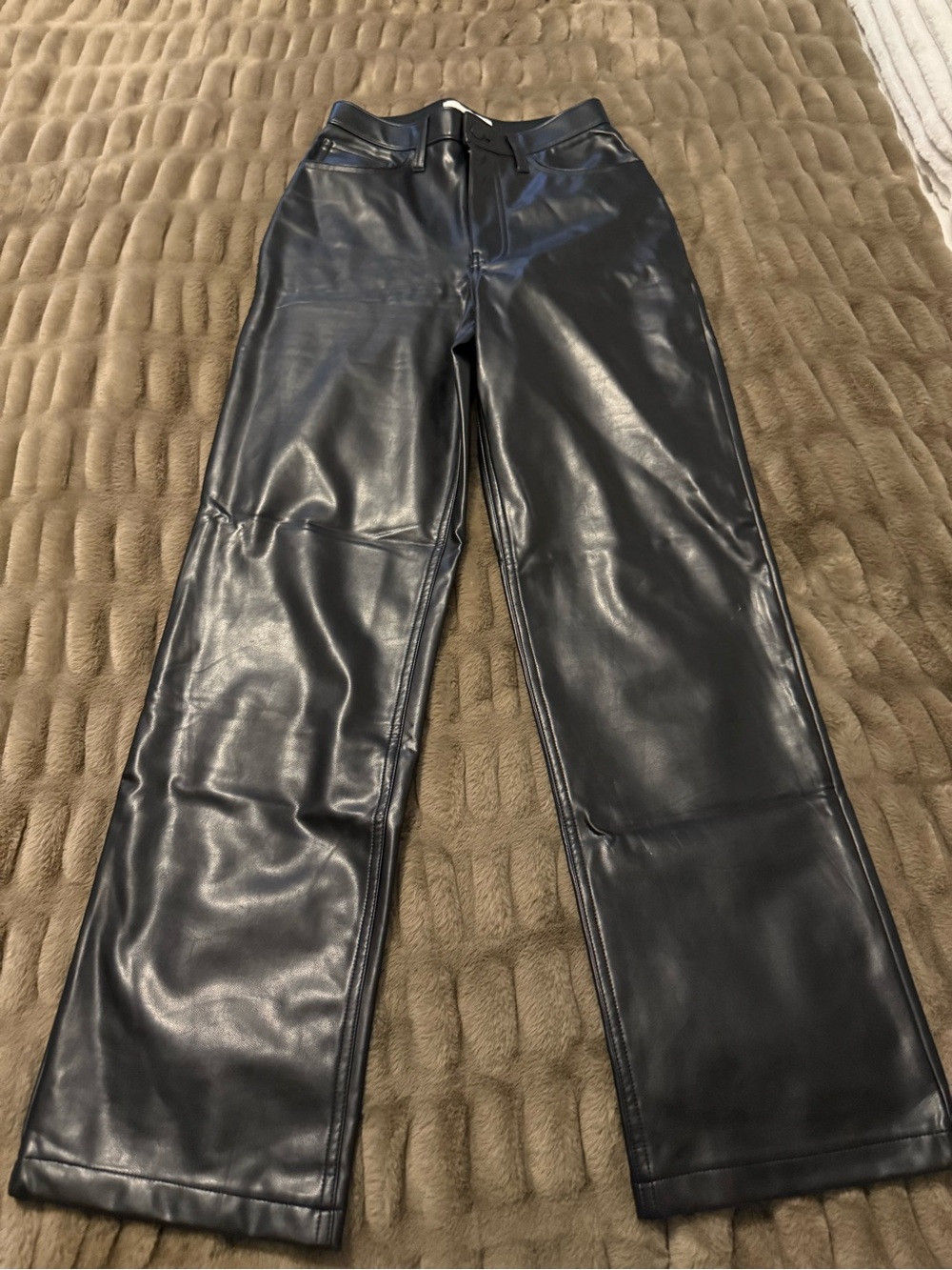 Abercrombie & Fitch Black High-Rise Faux Leather Pants